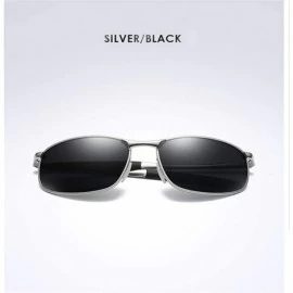Sport Polarized Sunglasses Goggles Eyewear Protection - Silver Black - CX18M9HIUUH $16.80