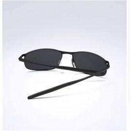 Sport Polarized Sunglasses Goggles Eyewear Protection - Silver Black - CX18M9HIUUH $16.80