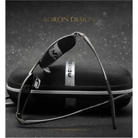 Sport Polarized Sunglasses Goggles Eyewear Protection - Silver Black - CX18M9HIUUH $16.80