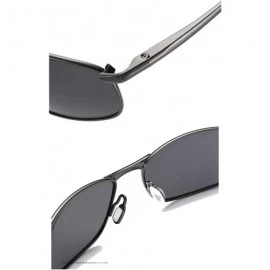 Sport Polarized Sunglasses Goggles Eyewear Protection - Silver Black - CX18M9HIUUH $16.80