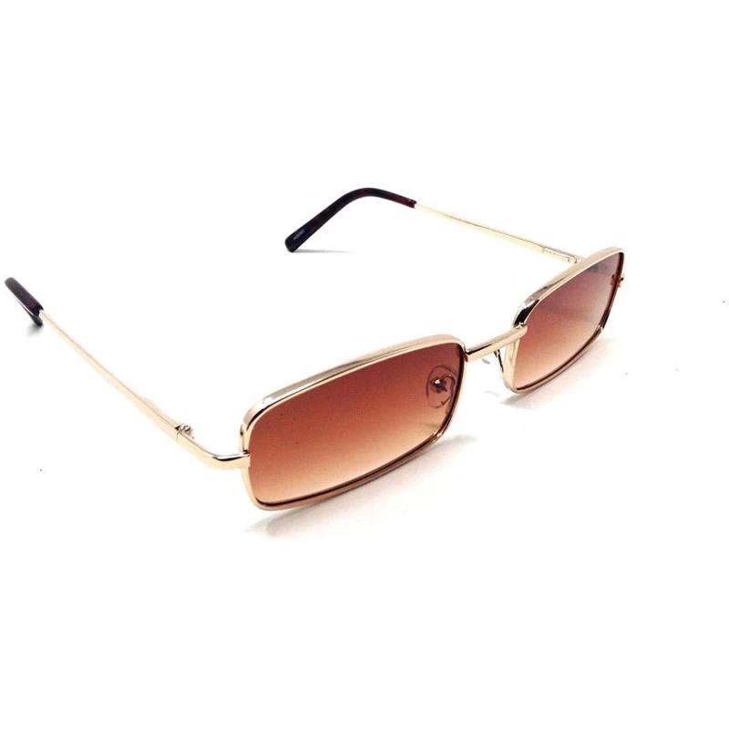 Square Minister Slim Rectangular Luxury Sunglasses - Gold Metallic Frame - CG18QGS5ACM $18.92