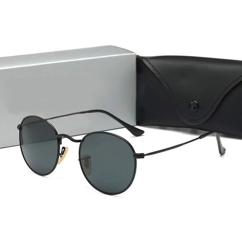 Round Adult HD Driving Sunglasses- Retro Round Fashion Sunglasses (Color Black Frame/Black) - Black Frame/Black - C51997L4A40...
