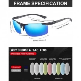 Sport Men's Sports Carbon Fiber Temple Polarized Sunglasses 100% UV Protection Sunglasses for Men 8207 - Blue - CP18SN3CNWT $...