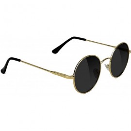 Round Mayfair Premium Polarized Sunglasses with Anti-reflective lenses - Gold - CA193WNQ6DE $77.19