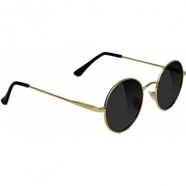 Round Mayfair Premium Polarized Sunglasses with Anti-reflective lenses - Gold - CA193WNQ6DE $34.92