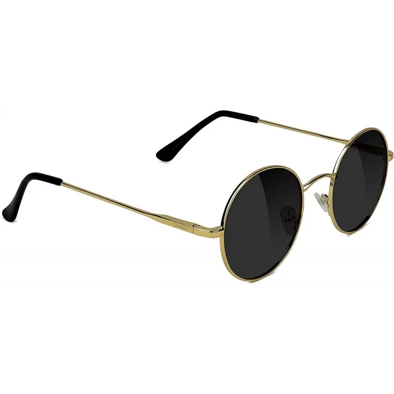 Round Mayfair Premium Polarized Sunglasses with Anti-reflective lenses - Gold - CA193WNQ6DE $34.92