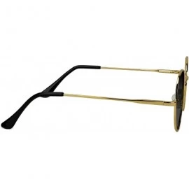 Round Mayfair Premium Polarized Sunglasses with Anti-reflective lenses - Gold - CA193WNQ6DE $34.92