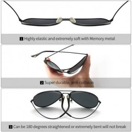 Aviator Polarized Aviator Sunglasses for Men Women Memory Metal Lightweight Frame - Black - C918NGM6ZS7 $18.71