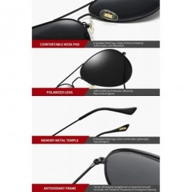 Aviator Polarized Aviator Sunglasses for Men Women Memory Metal Lightweight Frame - Black - C918NGM6ZS7 $18.71