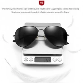 Aviator Polarized Aviator Sunglasses for Men Women Memory Metal Lightweight Frame - Black - C918NGM6ZS7 $18.71