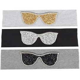 Wrap Plain Stretch Headb s Sunglasses Elastic Headb Rhinestones Hair B - Silver Blue - CH18T74MS89 $38.92