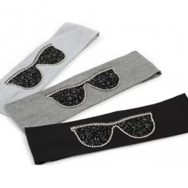 Wrap Plain Stretch Headb s Sunglasses Elastic Headb Rhinestones Hair B - Silver Blue - CH18T74MS89 $38.92