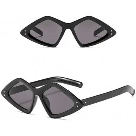 Round Unisex Lightweight Irregular Fashion Sunglasses Mirrored Polarized Lens Glasses - Black - CE18S6TL75N $18.93