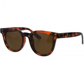Rectangular Mens Minimal Mod Designer Fashion Horned Plastic Sunglasses - Tortoise Brown - CD18G8L2EUG $17.52