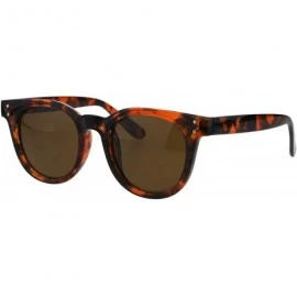 Rectangular Mens Minimal Mod Designer Fashion Horned Plastic Sunglasses - Tortoise Brown - CD18G8L2EUG $9.45