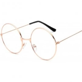Goggle Round Spectacle Glasses Frame Sunglasses Women Vintage Metal Sun Female Frames Optical Transparent - Black - CG197Y7LM...