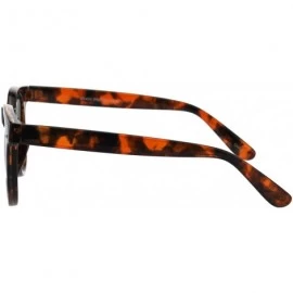 Rectangular Mens Minimal Mod Designer Fashion Horned Plastic Sunglasses - Tortoise Brown - CD18G8L2EUG $9.45