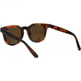 Rectangular Mens Minimal Mod Designer Fashion Horned Plastic Sunglasses - Tortoise Brown - CD18G8L2EUG $9.45