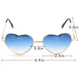 Aviator Heart Shape Sunglasses Fashion Aviator Tinted Lens Eyeglasses Metal Frame Eyewear - Blue - CP18SCNH735 $28.12