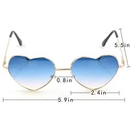 Aviator Heart Shape Sunglasses Fashion Aviator Tinted Lens Eyeglasses Metal Frame Eyewear - Blue - CP18SCNH735 $17.25