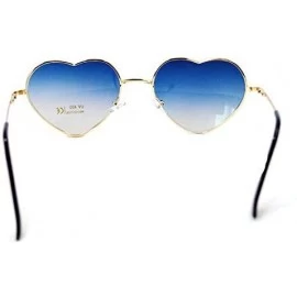 Aviator Heart Shape Sunglasses Fashion Aviator Tinted Lens Eyeglasses Metal Frame Eyewear - Blue - CP18SCNH735 $28.12