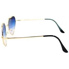 Aviator Heart Shape Sunglasses Fashion Aviator Tinted Lens Eyeglasses Metal Frame Eyewear - Blue - CP18SCNH735 $28.12