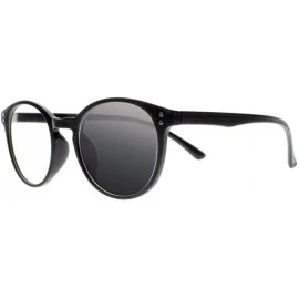Round Mens TR90 Round Frame Transition Photochromic Bifocal Reading Glasses Sunglasses Readers - Wood Black - C818L0YUXK2 $43.80