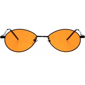 Round Mens Mod Oval Round Metal Rim Pimp Daddy Color Lens Sunglasses - Black Gold - CN18GR5UXG5 $26.03