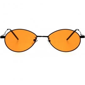 Round Mens Mod Oval Round Metal Rim Pimp Daddy Color Lens Sunglasses - Black Gold - CN18GR5UXG5 $23.31