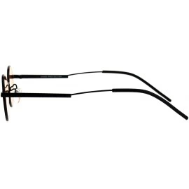 Round Mens Mod Oval Round Metal Rim Pimp Daddy Color Lens Sunglasses - Black Gold - CN18GR5UXG5 $23.31
