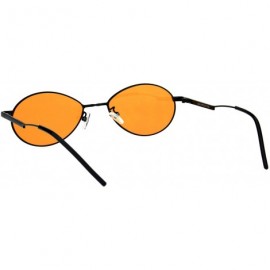 Round Mens Mod Oval Round Metal Rim Pimp Daddy Color Lens Sunglasses - Black Gold - CN18GR5UXG5 $10.59