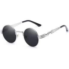 Round Steampunk Goggles Sunglasses Men Women er Vintage Round Sun Glasses for UV400 Female Male Retro Oculos QF022 - CH18WTAO...