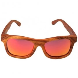 Wayfarer MOTELAN Handmade Polarized Pear Wood Sunglasses Anti-glare Classic Wooden Glasses - Red - C912IYU907N $28.33