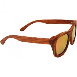 Wayfarer MOTELAN Handmade Polarized Pear Wood Sunglasses Anti-glare Classic Wooden Glasses - Red - C912IYU907N $28.33