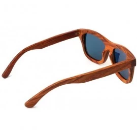 Wayfarer MOTELAN Handmade Polarized Pear Wood Sunglasses Anti-glare Classic Wooden Glasses - Red - C912IYU907N $51.83