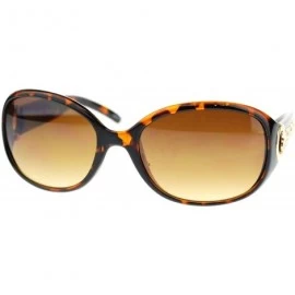 Oval Metal Chain Thick Plastic Round Oval Womens Designer Fashion Sunglasses - Tortoise Gold - C611OL5TU9T $20.74