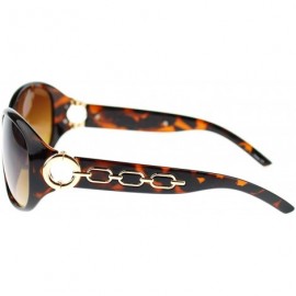 Oval Metal Chain Thick Plastic Round Oval Womens Designer Fashion Sunglasses - Tortoise Gold - C611OL5TU9T $13.20