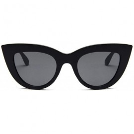 Cat Eye New Retro Fashion Sunglasses Women Er Vintage Cat Eye Black Sun Glasses Female Lady UV400 Oculos - Blackpink - CE199C...
