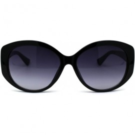 Butterfly Womens Mod Oversize Oval Thick Plastic Butterfly Sunglasses - Black Smoke - C3196R65MRH $22.48