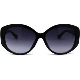 Butterfly Womens Mod Oversize Oval Thick Plastic Butterfly Sunglasses - Black Smoke - C3196R65MRH $10.36