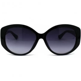 Butterfly Womens Mod Oversize Oval Thick Plastic Butterfly Sunglasses - Black Smoke - C3196R65MRH $18.95