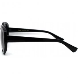 Butterfly Womens Mod Oversize Oval Thick Plastic Butterfly Sunglasses - Black Smoke - C3196R65MRH $18.95