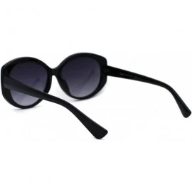 Butterfly Womens Mod Oversize Oval Thick Plastic Butterfly Sunglasses - Black Smoke - C3196R65MRH $18.95