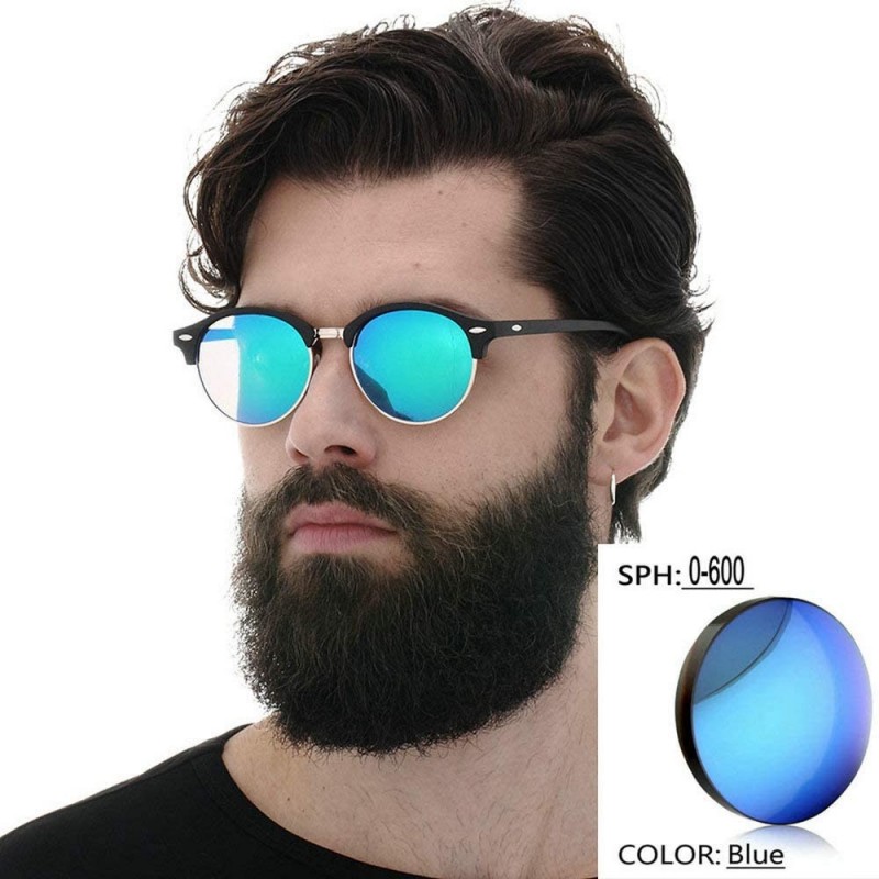 Round 2019 Myopia custom polarized sunglasses men's designer sunglasses men's semi-circular sunglasses - C818RDYLN3L $21.31