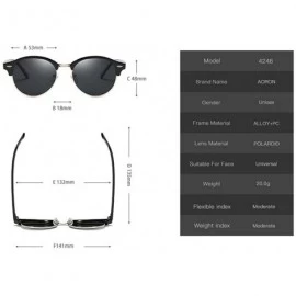 Round 2019 Myopia custom polarized sunglasses men's designer sunglasses men's semi-circular sunglasses - C818RDYLN3L $21.31