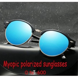 Round 2019 Myopia custom polarized sunglasses men's designer sunglasses men's semi-circular sunglasses - C818RDYLN3L $21.31