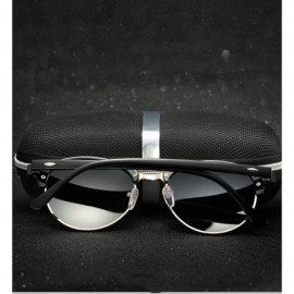Round 2019 Myopia custom polarized sunglasses men's designer sunglasses men's semi-circular sunglasses - C818RDYLN3L $21.31