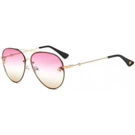 Square Eyewear Pilot Little Bee Sunglasses Men Women Metal Frame Vintage Glasses Fashion Shades - Purple - CC18TTAKOEH $30.98