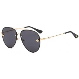 Square Eyewear Pilot Little Bee Sunglasses Men Women Metal Frame Vintage Glasses Fashion Shades - Purple - CC18TTAKOEH $30.98