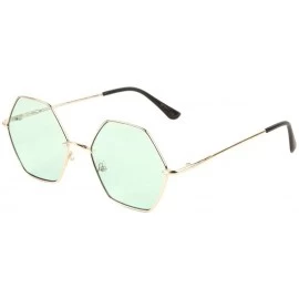 Butterfly Geometric Hexagon Thin Metal Frame Sunglasses - Green - C4197S6TW7L $26.08